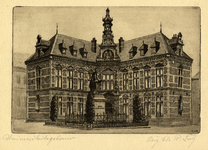 203005 Gezicht op het Academiegebouw (Domplein 29) te Utrecht, met het standbeeld van Graaf Jan van Nassau.